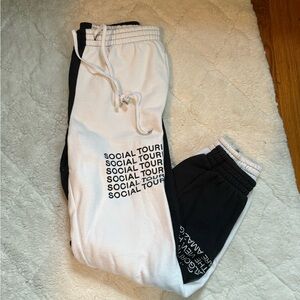 Social Tourist Black and White Joggers